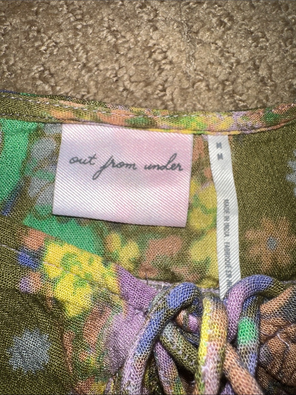 Urban Outfitters Floral Spaghetti Strap Cami in Purple, Green & Yellow - Picture 2 of 4